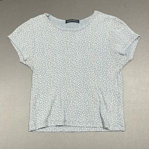 Blue Floral Cropped Tee